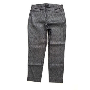 Banana Republic Curvy Sloan Holiday Pants 10 Black Silver Sparkle Slimming NWT